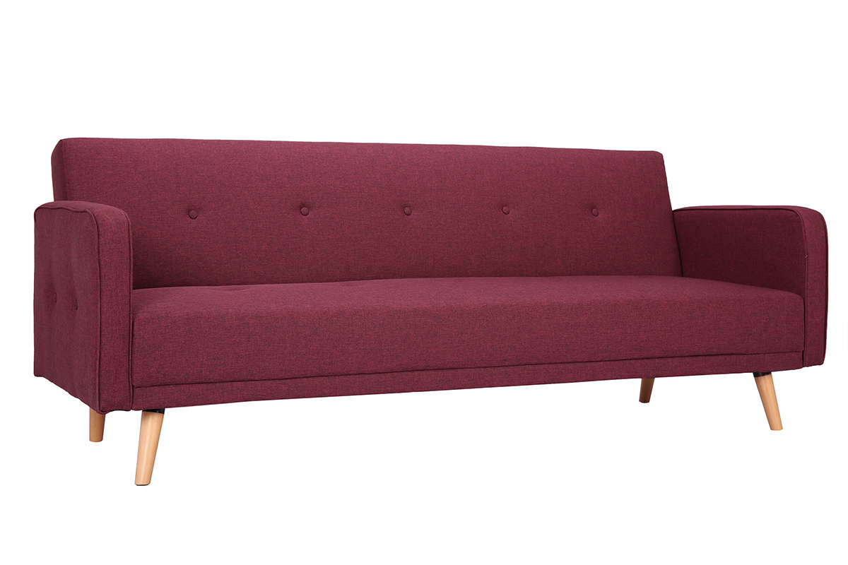 Sofa verstellbar 3 Pltze skandinavisches Design Pflaume ULLA