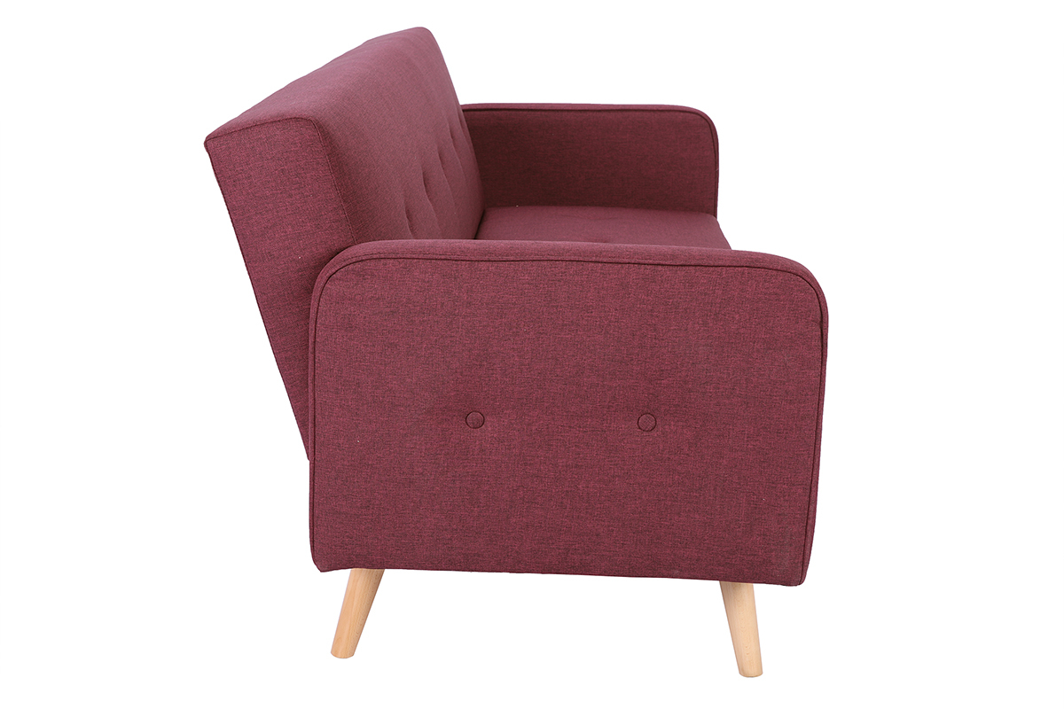 Sofa verstellbar 3 Pltze skandinavisches Design Pflaume ULLA