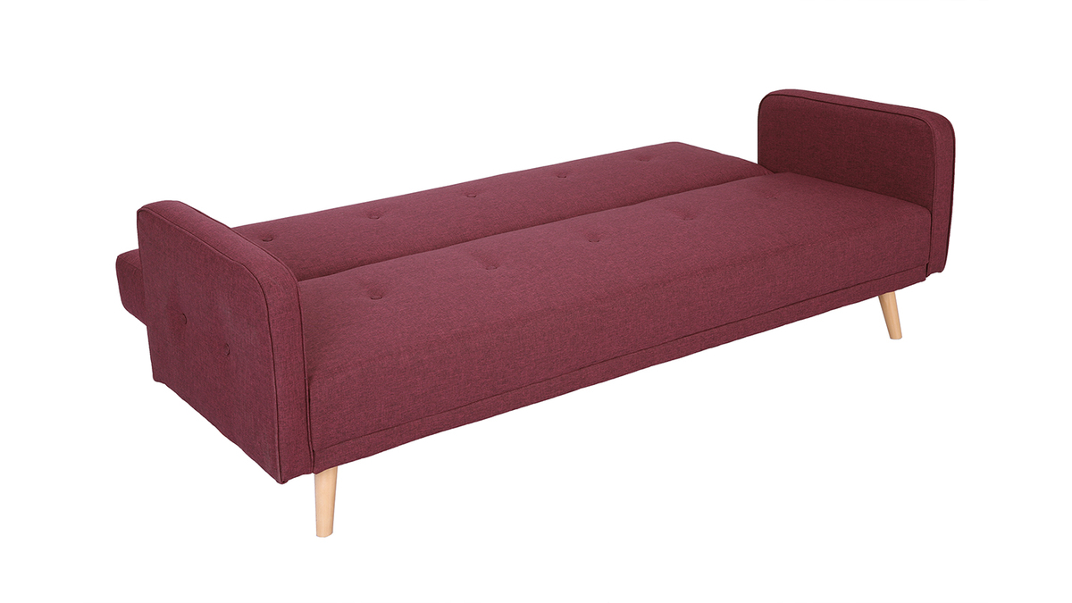 Sofa verstellbar 3 Plätze skandinavisches Design Pflaume ULLA