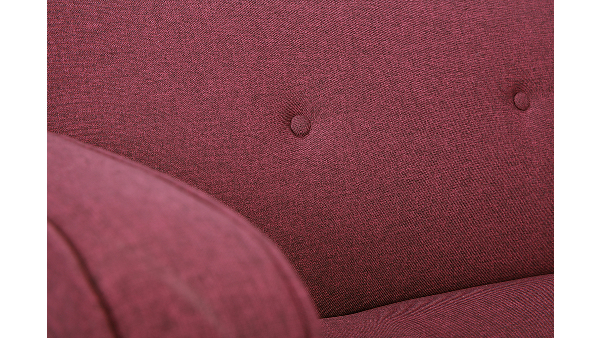 Sofa verstellbar 3 Plätze skandinavisches Design Pflaume ULLA