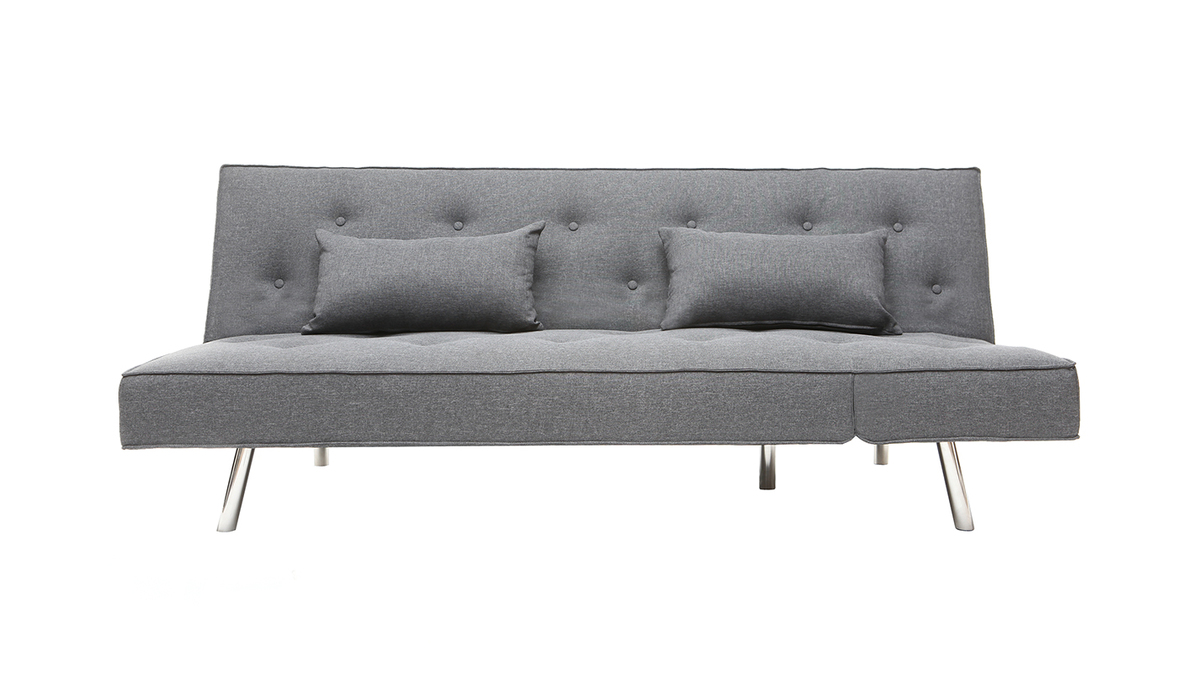 Sofa verstellbar aus Stoff Dunkelgrau LEONARD