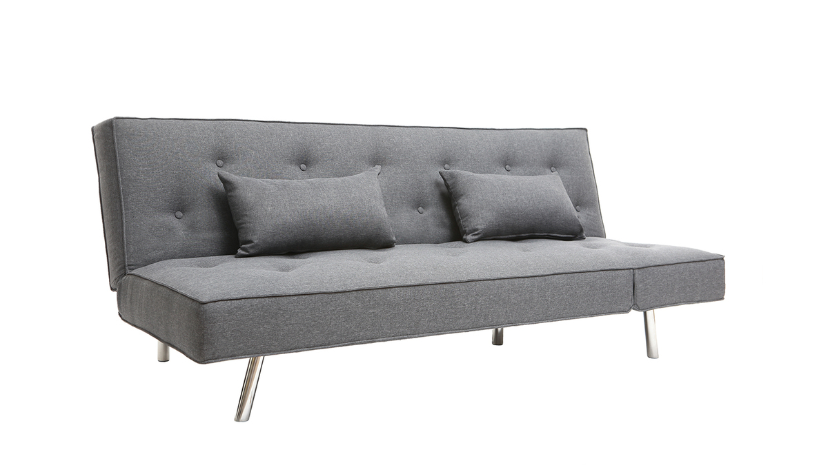 Sofa verstellbar aus Stoff Dunkelgrau LEONARD