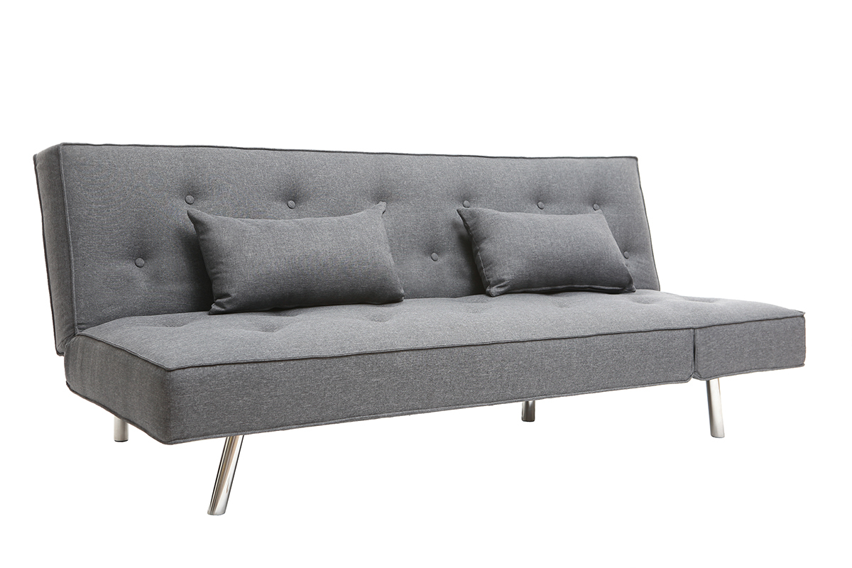 Sofa verstellbar aus Stoff Dunkelgrau LEONARD