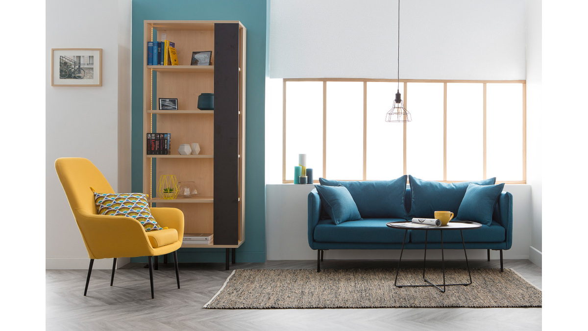 Sofa zeitgenssisches Design 3 Pltze Blaugrn MATHIS