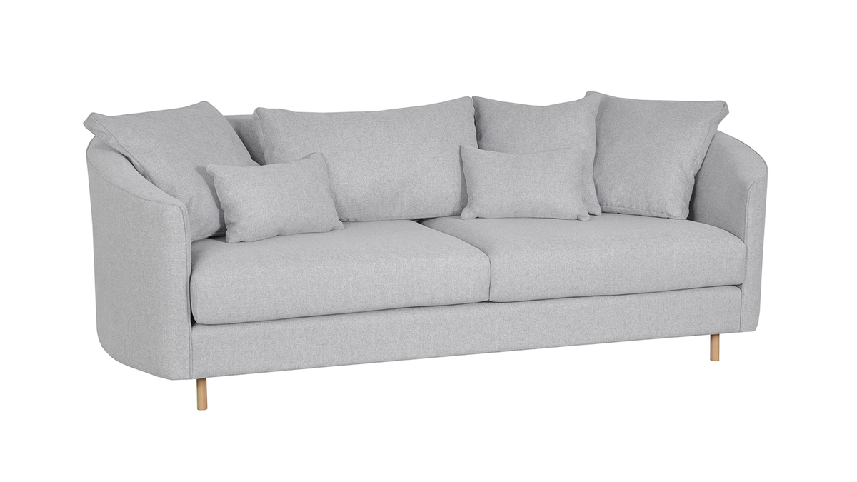 Sofa zeitgenssisches Design hellgrauer Stoff 3-Sitzer SELECT