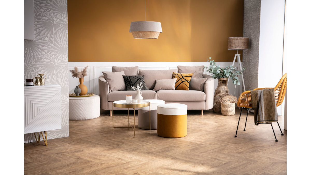 Sofa zeitgenössisches Design hellgrauer Stoff 3-Sitzer SELECT