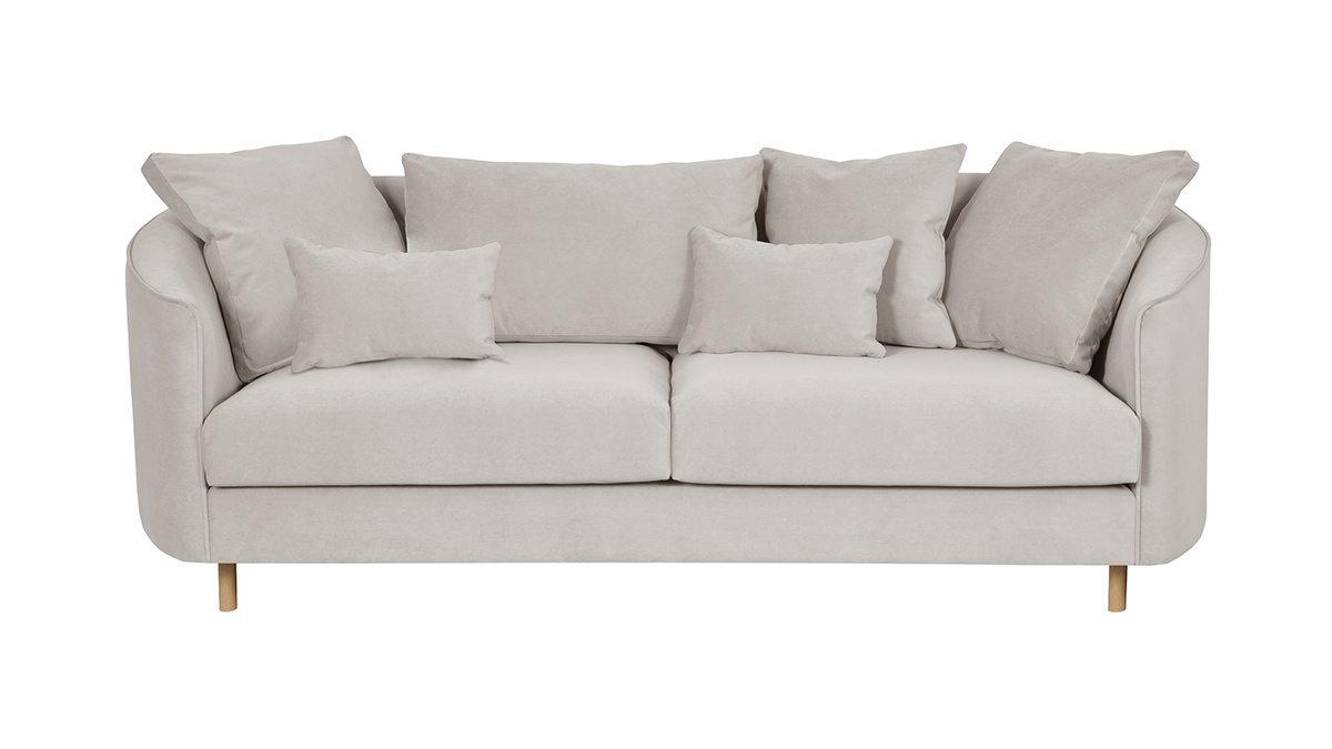 Sofa zeitgenssisches Design matt-grauer Samt 3-Sitzer SELECT