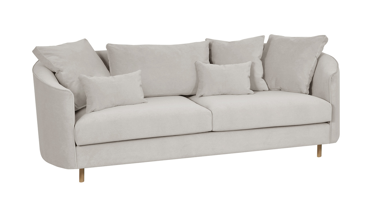 Sofa zeitgenssisches Design matt-grauer Samt 3-Sitzer SELECT