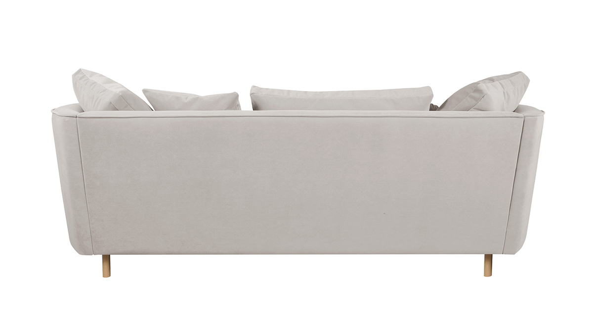 Sofa zeitgenssisches Design matt-grauer Samt 3-Sitzer SELECT