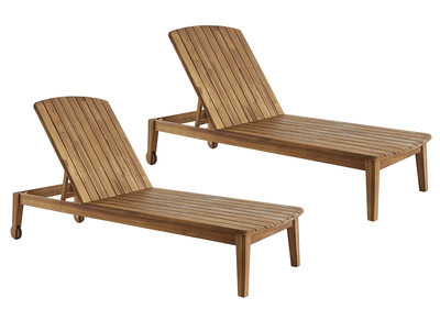 Sonnenliegen aus massivem Akazienholz (2er-Set) CANOPEE