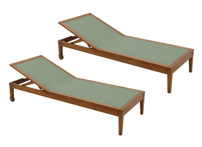 Sonnenliegen wei&szlig; und Massivholz (2er-Set) NAVEEN