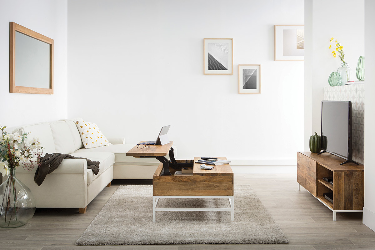 Spiegel Badezimmer aus Teakholz 140 x 70 cm SANA