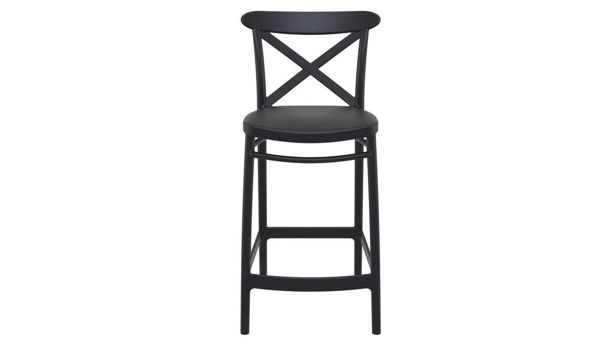 Stapelbare Barhocker H65 cm schwarz innen / auen (4er Set) GERMAIN