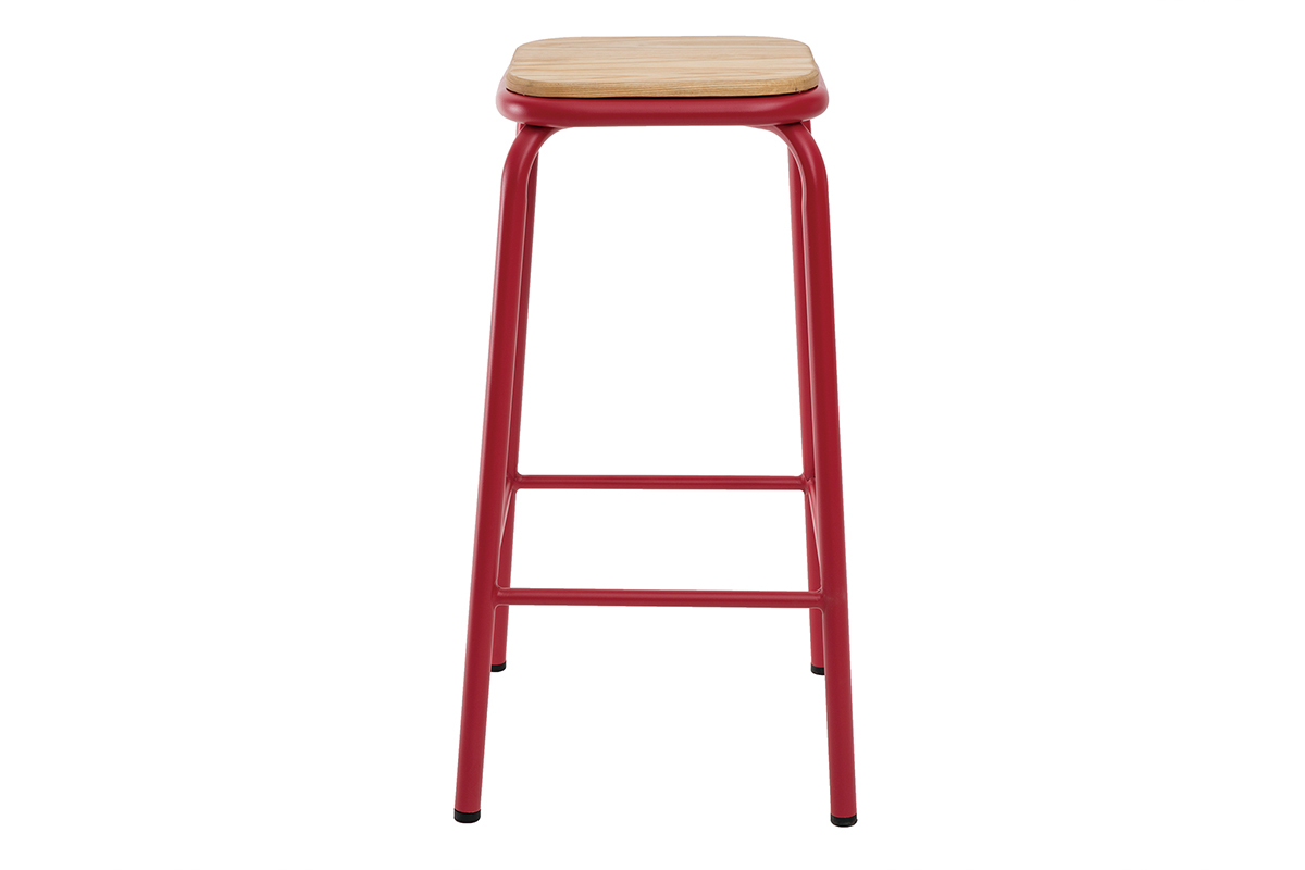 Stapelbare Barhocker rot H65 cm (2er-Set) MEMPHIS