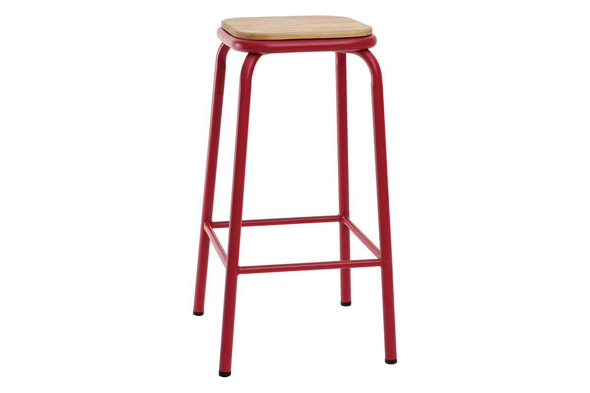 Stapelbare Barhocker rot H65 cm (2er-Set) MEMPHIS