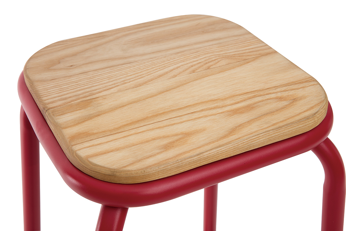 Stapelbare Barhocker rot H65 cm (2er-Set) MEMPHIS