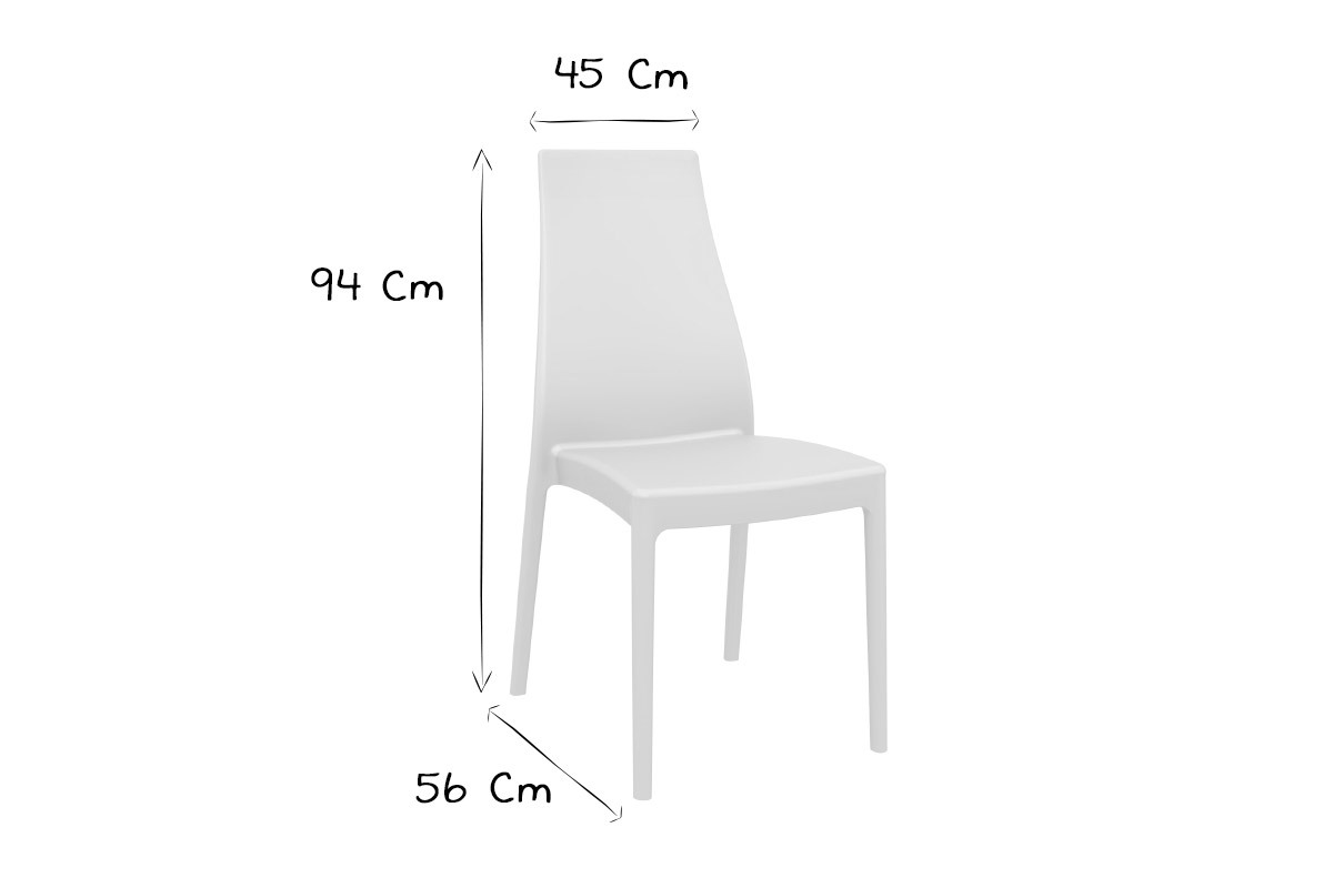 Stapelbare Design-Sthle fr innen und auen schwarz (4er-Satz) CONDOR