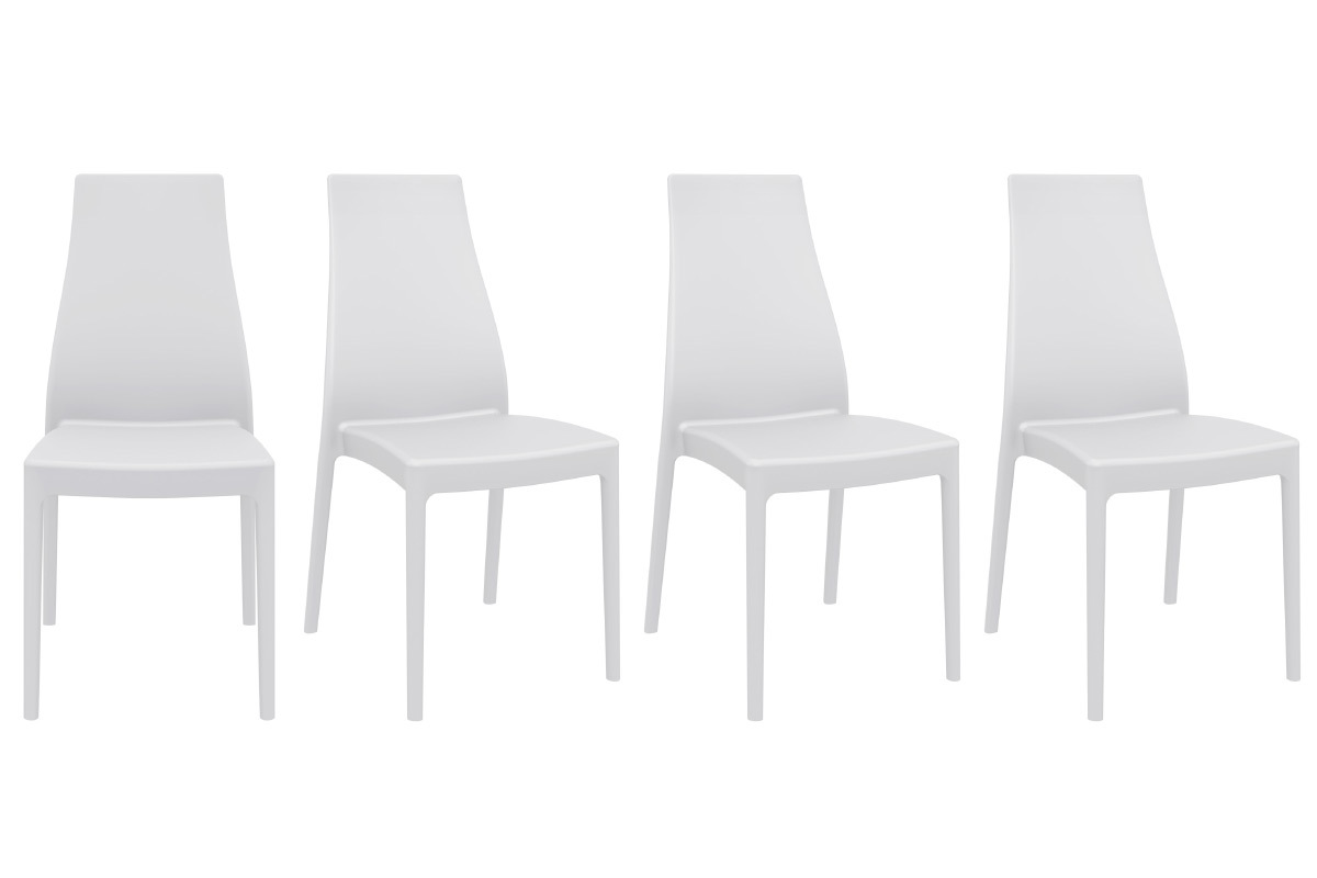 Stapelbare Design-Sthle fr innen und auen wei (4er-Satz) CONDOR