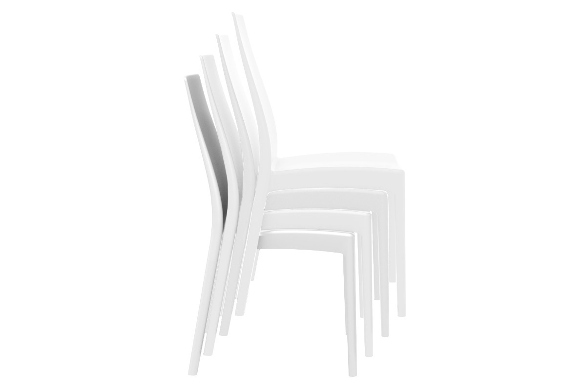 Stapelbare Design-Sthle fr innen und auen wei (4er-Satz) CONDOR
