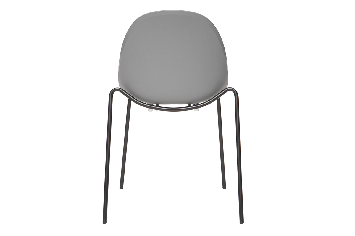 Stapelbare Design-Sthle mit grauen Metallbeinen (2er Satz) CONCHA