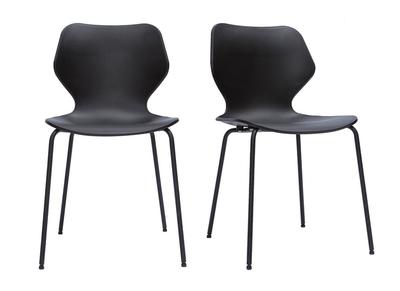 Stapelbare Design-Stühle schwarz Indoor und Outdoor (2er-Set) FLIP