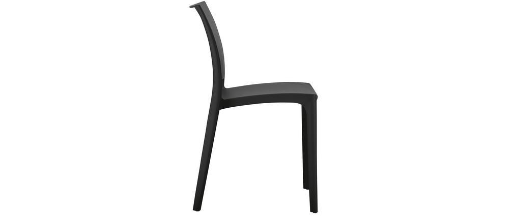 Stapelbare Design-Stühle schwarz Indoor und Outdoor (4er Set) CALAO