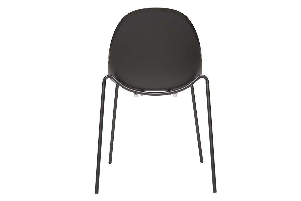 Stapelbare Design-St�hle Schwarz mit Metallbeinen (2er-Satz) CONCHA