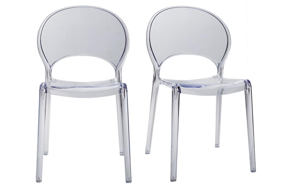 Stapelbare Design-Sthle transparent Indoor und Outdoor (2er-Set) YOPAL