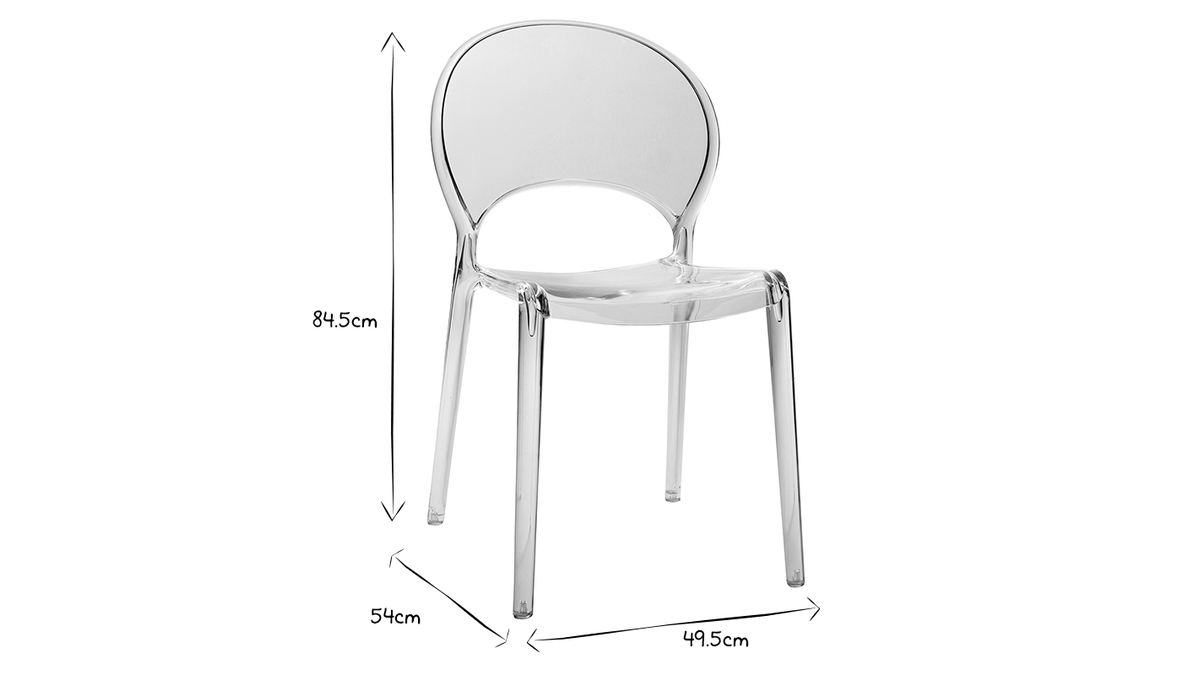 Stapelbare Design-Sthle transparent Indoor und Outdoor (2er-Set) YOPAL