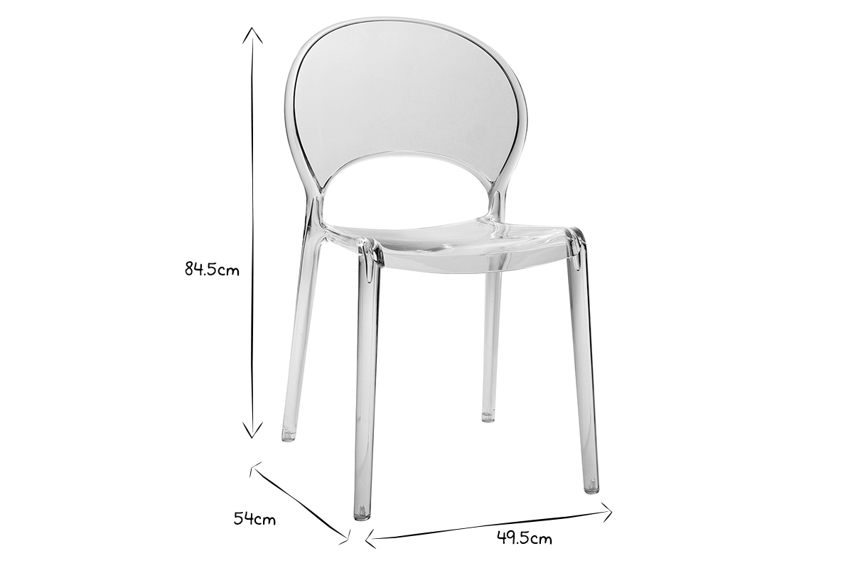 Stapelbare Design-Sthle transparent Indoor und Outdoor (2er-Set) YOPAL