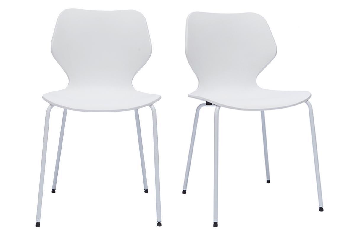 Stapelbare Design-Sthle wei Indoor und Outdoor (2er-Set) FLIP