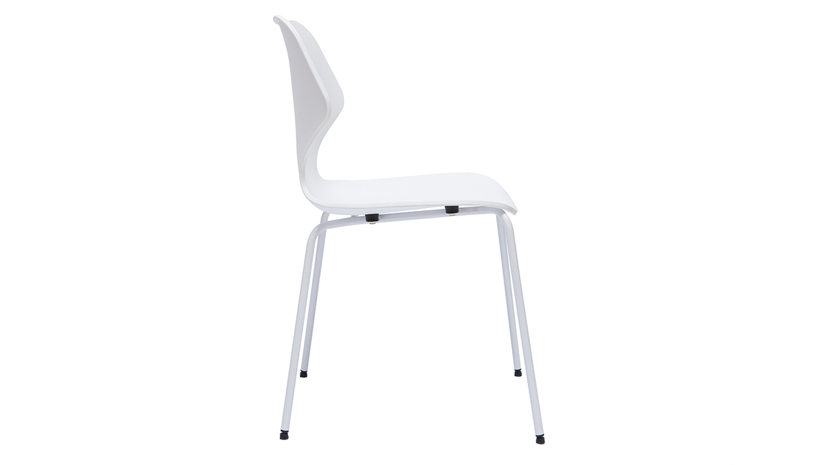 Stapelbare Design-Stühle weiß Indoor und Outdoor (2er-Set) FLIP
