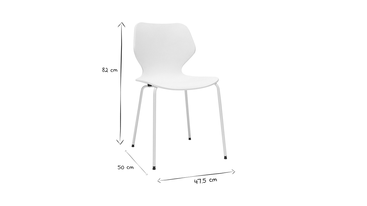 Stapelbare Design-Stühle weiß Indoor und Outdoor (2er-Set) FLIP