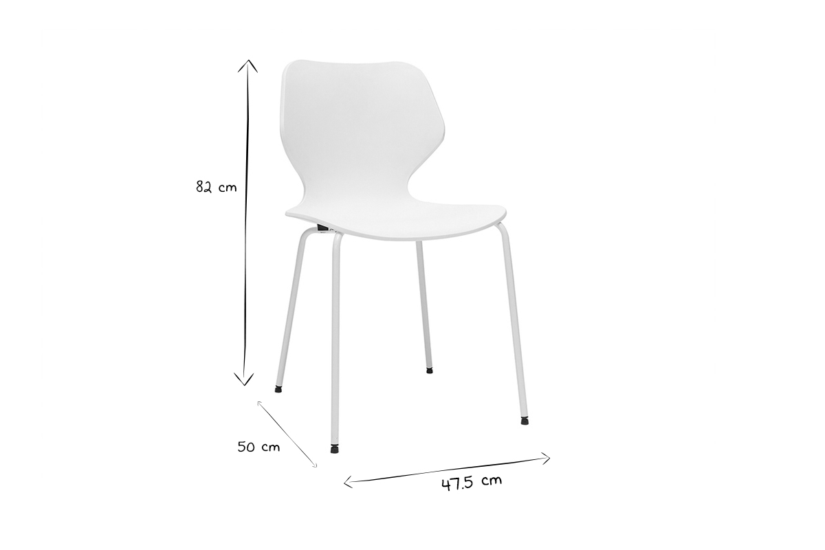 Stapelbare Design-Sthle wei Indoor und Outdoor (2er-Set) FLIP