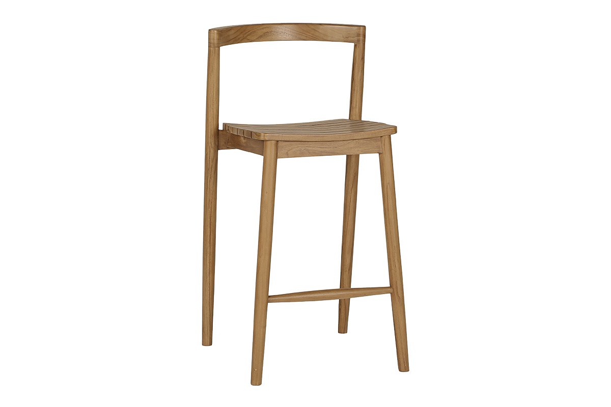 Stapelbarer Gartenhocker aus massivem Teakholz, 3/4-Ansicht, H�he H70 cm