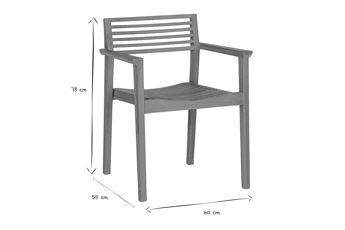 Abmessungen des KAYU-Stuhls: 78 cm H�he, 55 cm Tiefe, 60 cm Breite, in Schwarz und Wei�.