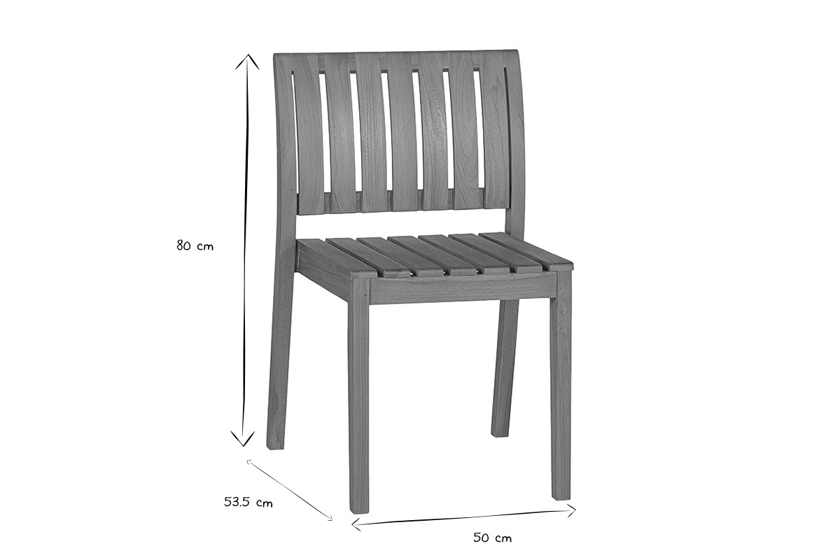 Abmessungen des Stuhls TECKA in Schwarz und Wei�: B50 x T53,5 x H80 cm