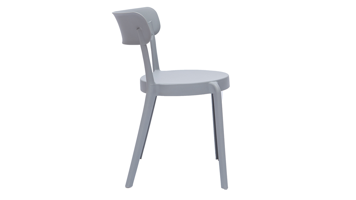 Stapelbare Stühle grauer Kunststoff für Innen- und Außenbereich (2er- Set) RIOS