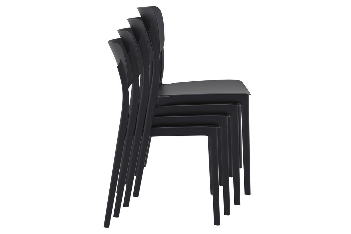 Stapelbare Sthle schwarz innen / auen (4er Set) COBB