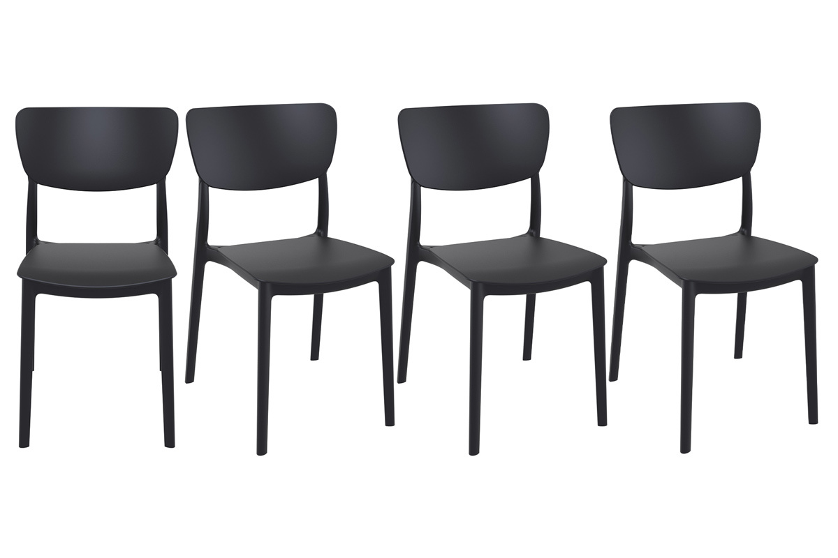 Stapelbare Sthle schwarz innen / auen (4er Set) COBB