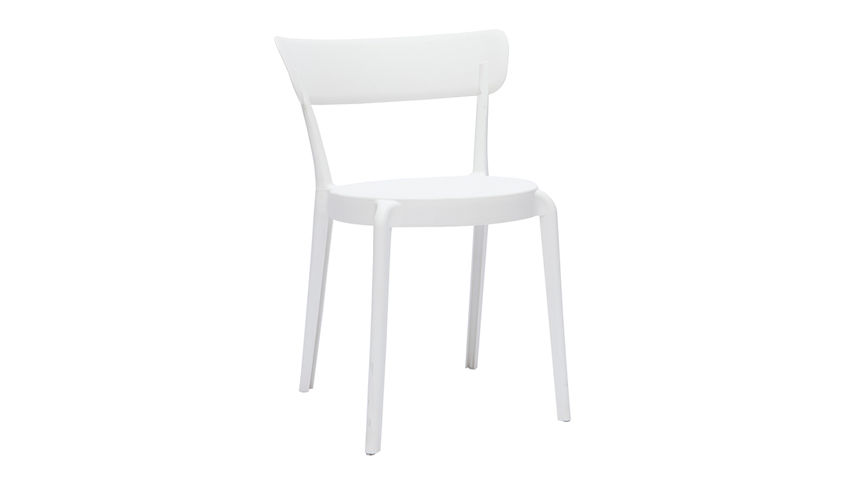 Stapelbare Stühle weißer Kunststoff für Innen- und Außenbereich (2er- Set) RIOS