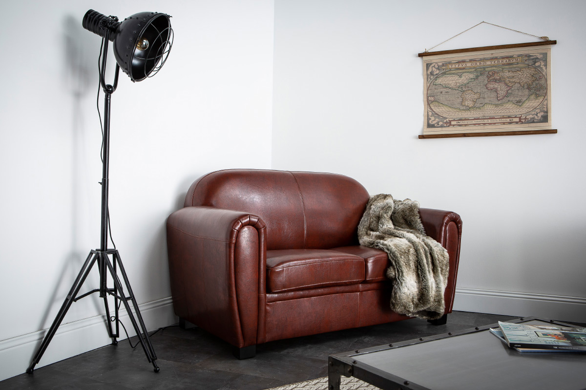 Stehlampe Metall Schwarz industrieller Look FACTORY