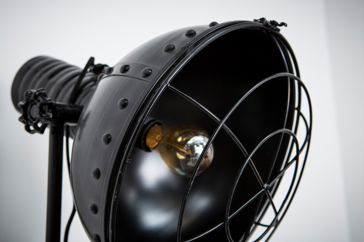 Stehlampe Metall Schwarz industrieller Look FACTORY