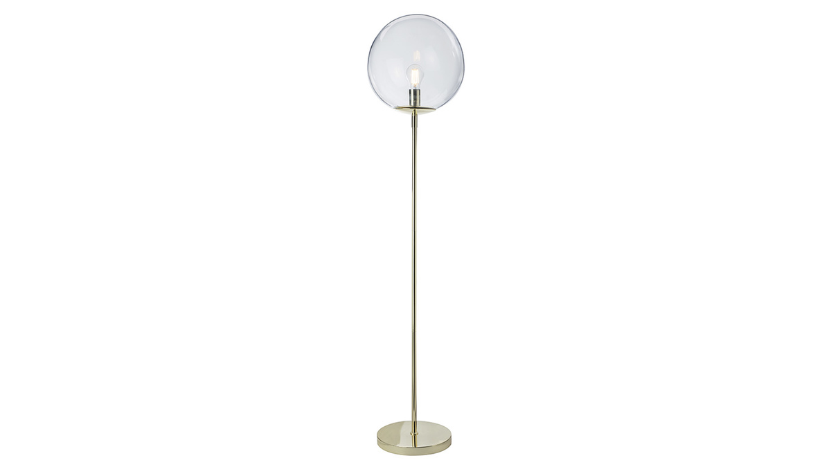 Stehlampe mit Fu aus goldfarbenem Metall und Glas SOAP