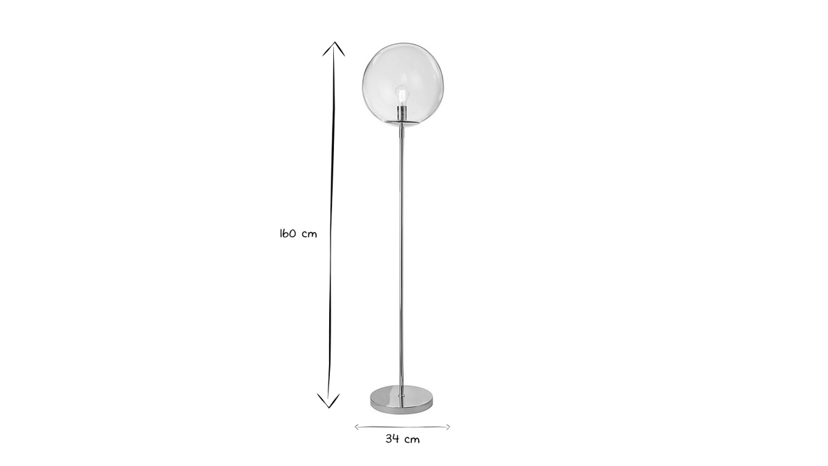 Stehlampe mit Fu aus goldfarbenem Metall und Glas SOAP