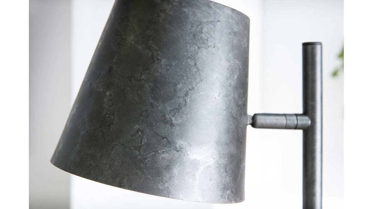 Stehlampe mit verstellbarem Lampenschirm aus Metall in Altsilber-Optik BELL