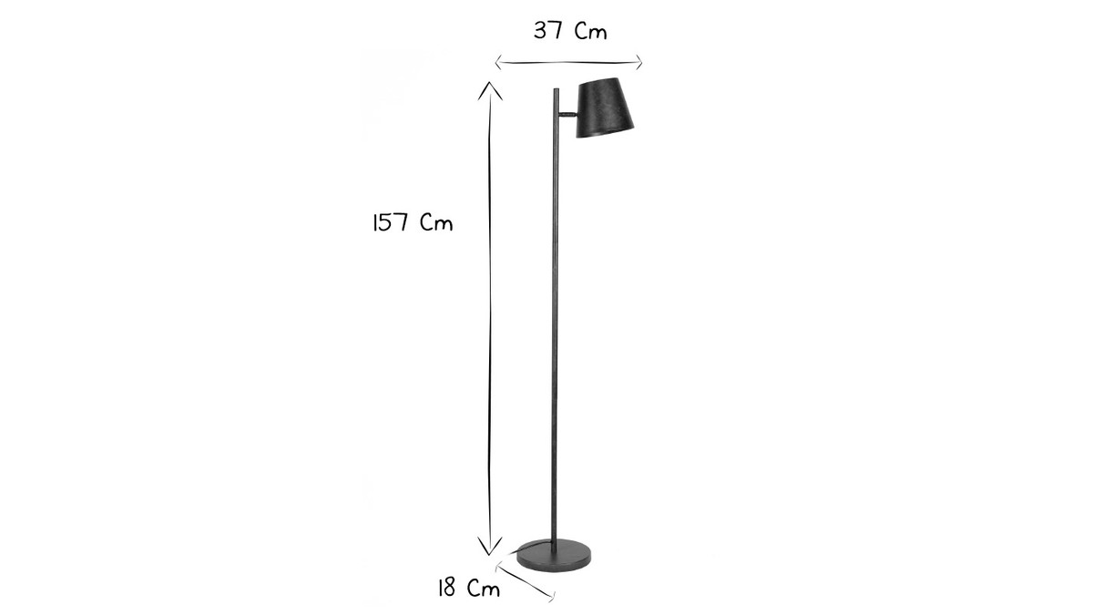 Stehlampe mit verstellbarem Lampenschirm aus Metall in Altsilber-Optik BELL