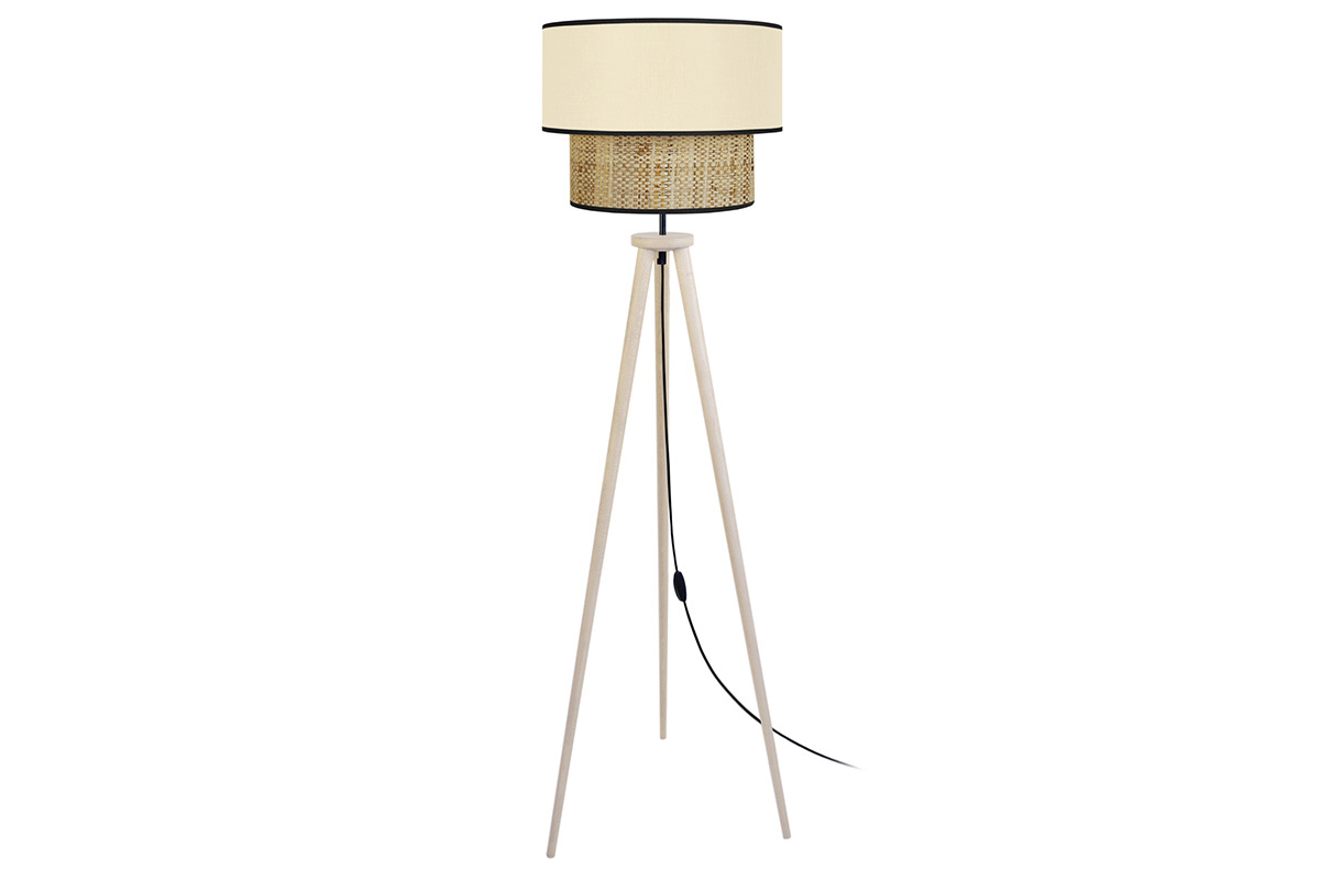 Stehleuchte Bimaterial Jute und naturell Gewebe D40 cm CHILL