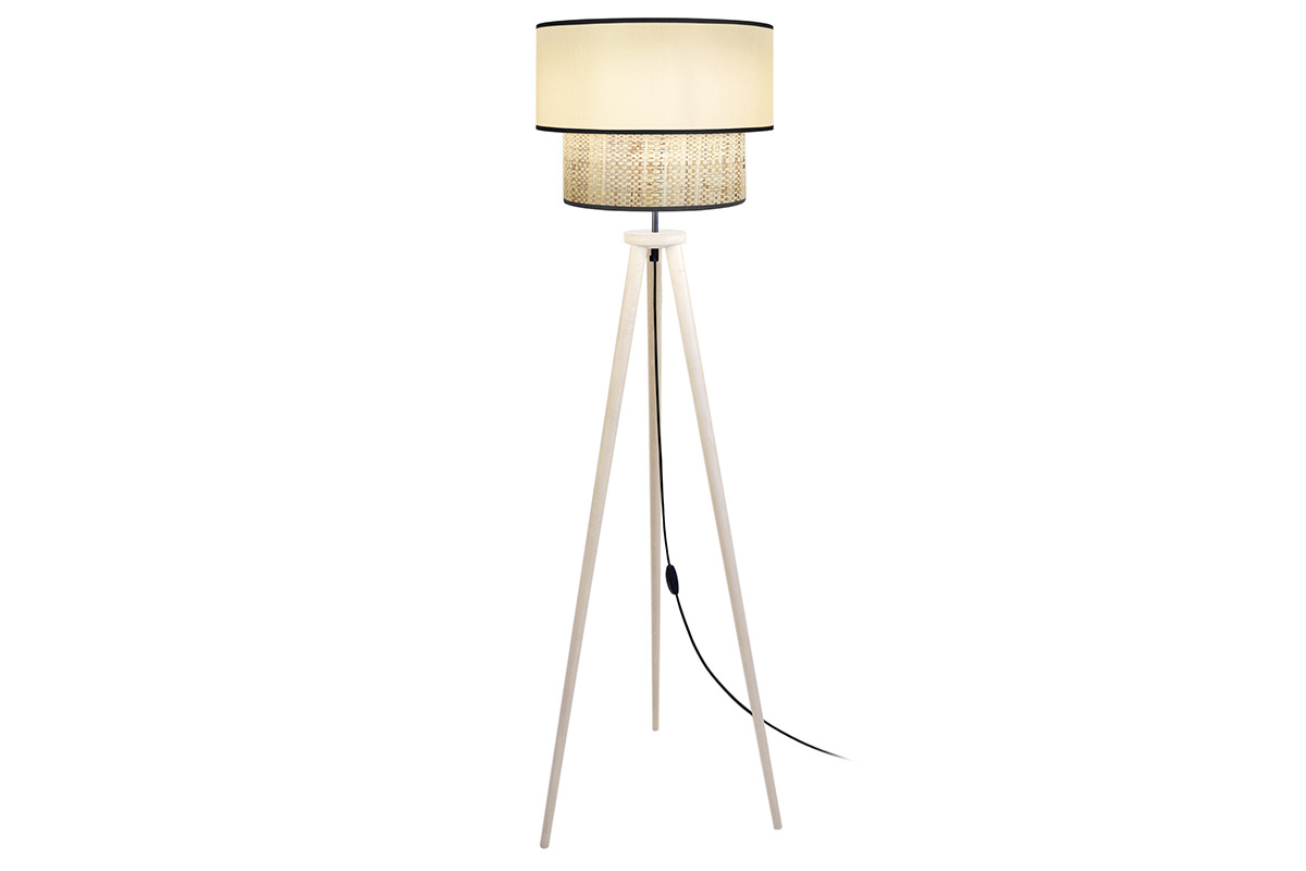 Stehleuchte Bimaterial Jute und naturell Gewebe D40 cm CHILL