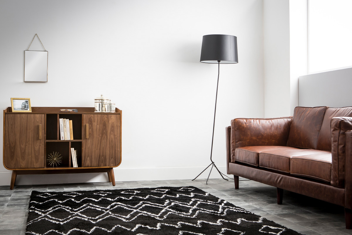 Stehleuchte Dreifu� Stahl Schwarz DANDY